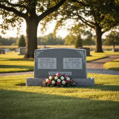 Double upright granite monument